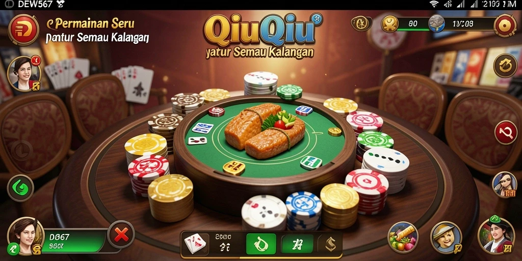 Gameplay seru QiuQiu di DEWI567 dengan teman-teman.