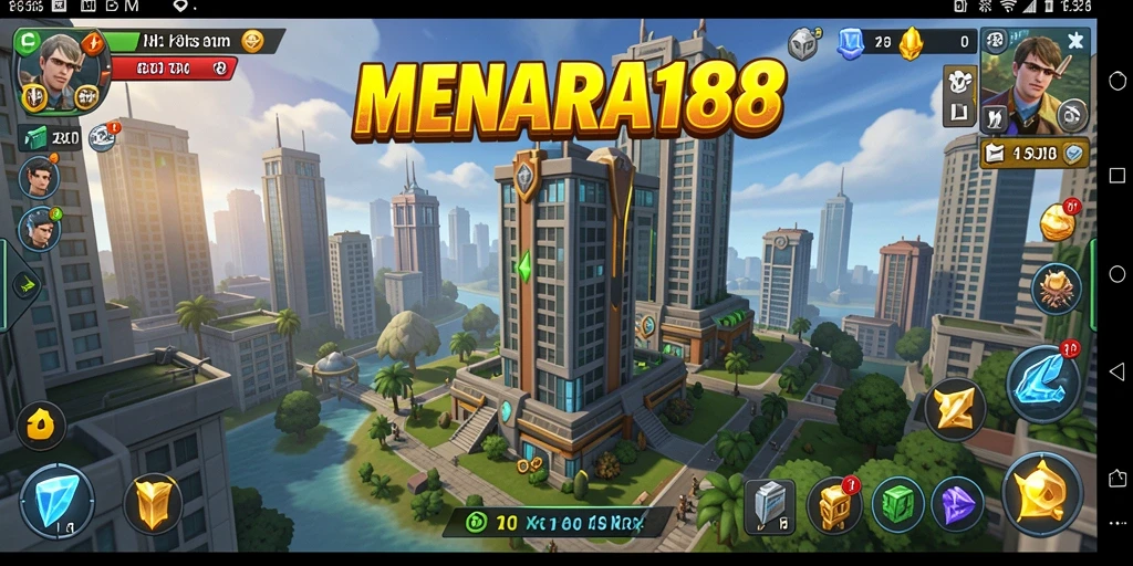 Tampilan gameplay MENARA188 dengan berbagai menara yang menakjubkan.