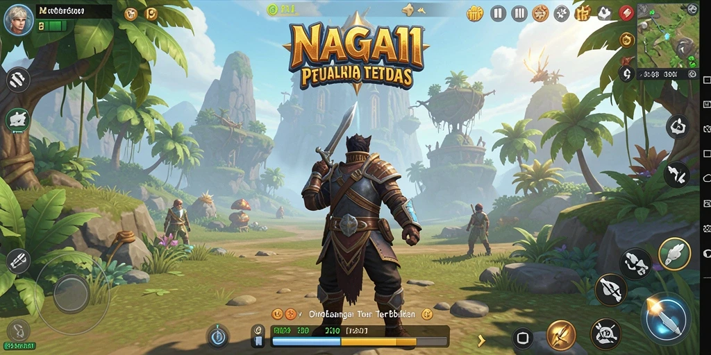 Gameplay NAGA11 menampilkan eksplorasi dunia yang luas dan interaksi karakter.