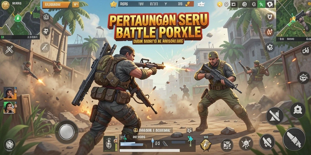 Screenshot gameplay R6R6 menampilkan aksi seru di medan Battle Royale.
