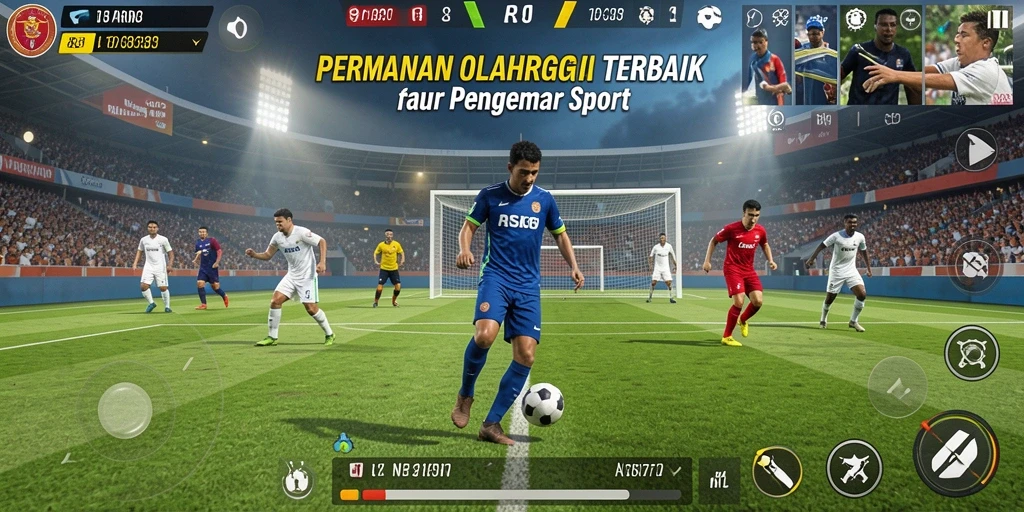 Tangkapan layar utama RR33 menunjukkan pemain beraksi di lapangan olahraga.